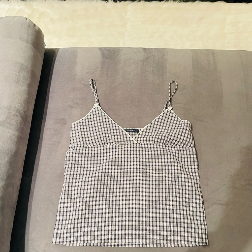 Brandy Melville Black and White Checkered Camisole